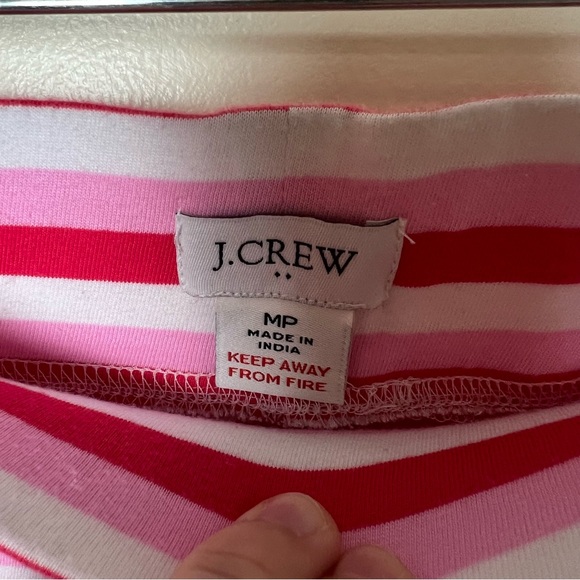 J.Crew 100% Cotton Pink Red Striped Knit Pajama Set Pants Long Sleeve Medium (P) - Picture 12 of 13